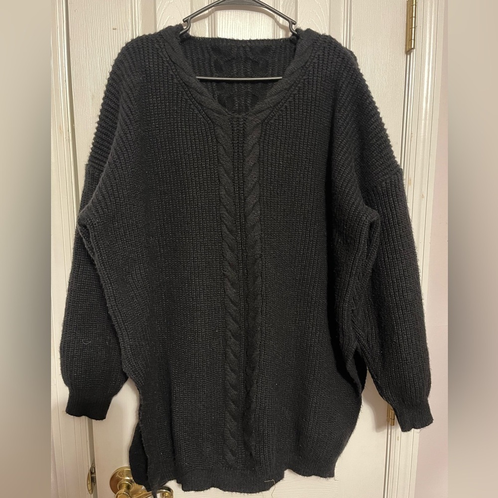 Black Crew Neck Sweater Classic Style
